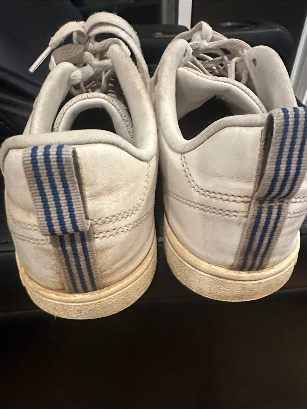 adidas White Sneakers with Black Stripes